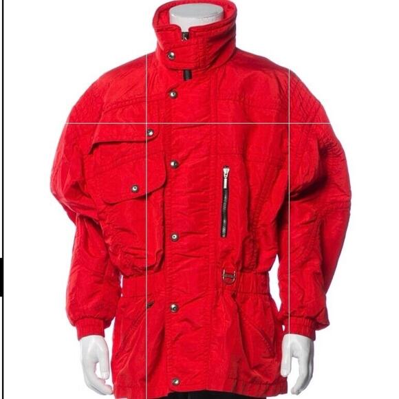 Descente Men’s Vintage Red Retro Ski Snow Winter Parka Jacket Size US XL - Picture 1 of 16